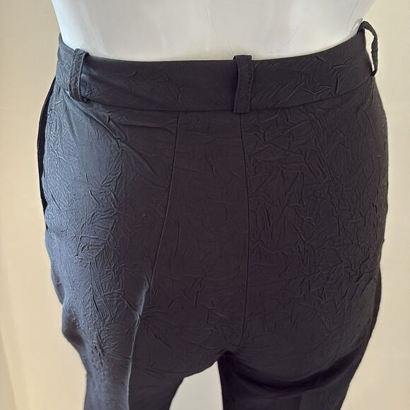 Vintage Plein Sud Black High-Waist Textured Dress Pants Made in France 36/4 Euro - Picture 3 of 9